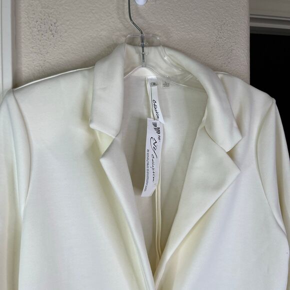 NWT Ny Collection Women’s Blazer 3/4 Sleeve Off White Size Large #641 - Picture 3 of 12